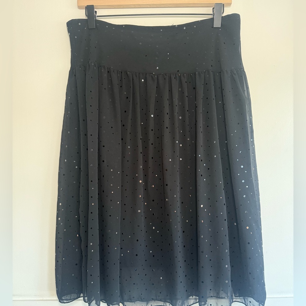 Vintage‎ 90s Y2k Wet Seal Black Sheer Sequined Skirt Glitter Whimsygoth Grunge